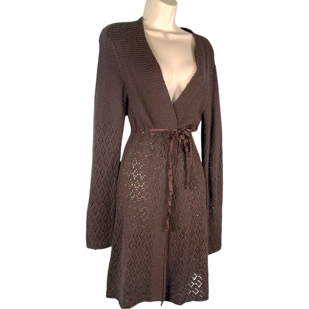 Crocheted Wool Blend Duster Sweater - image 2